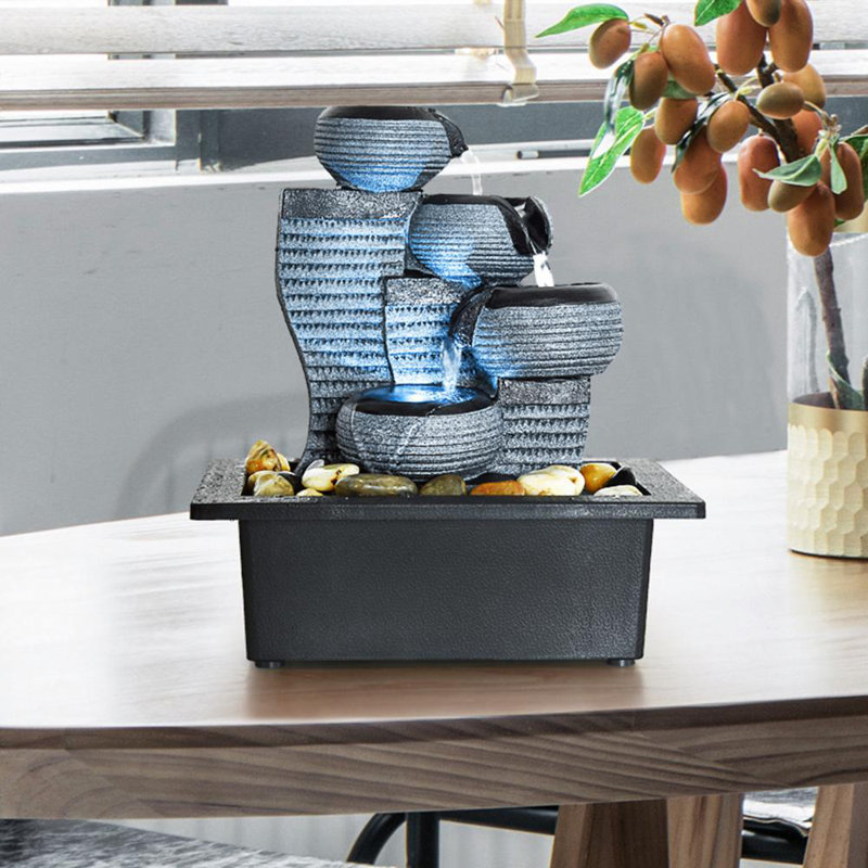 Wature Resin Desktop Waterfall Fountain Decor Indoor Portable Wature Resin Desktop Waterfall Fountain