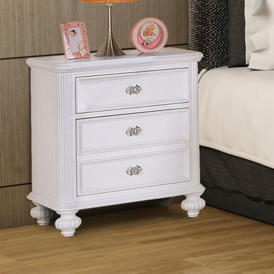 Rizzo Wooden 3 Drawer Nightstand Canora Grey
