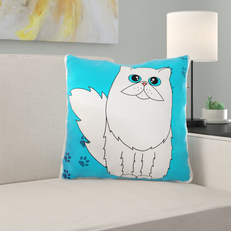 East Urban Home Tamalpais Long Haired Persian Cat Blue Eyes Paw