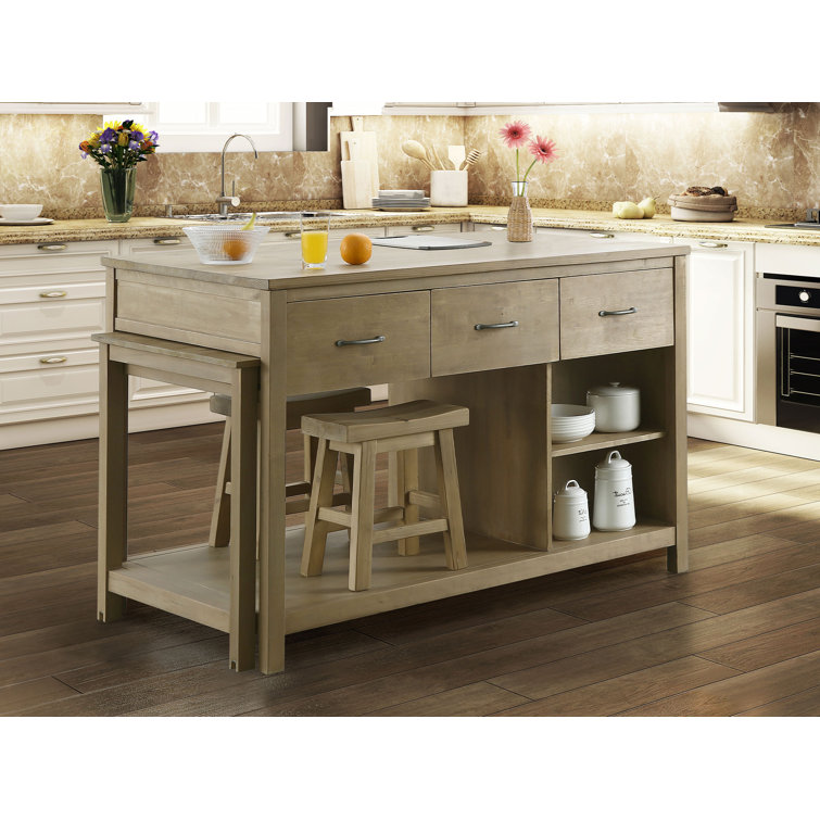 Gracie Oaks Garrett Kitchen Island Reviews Wayfair