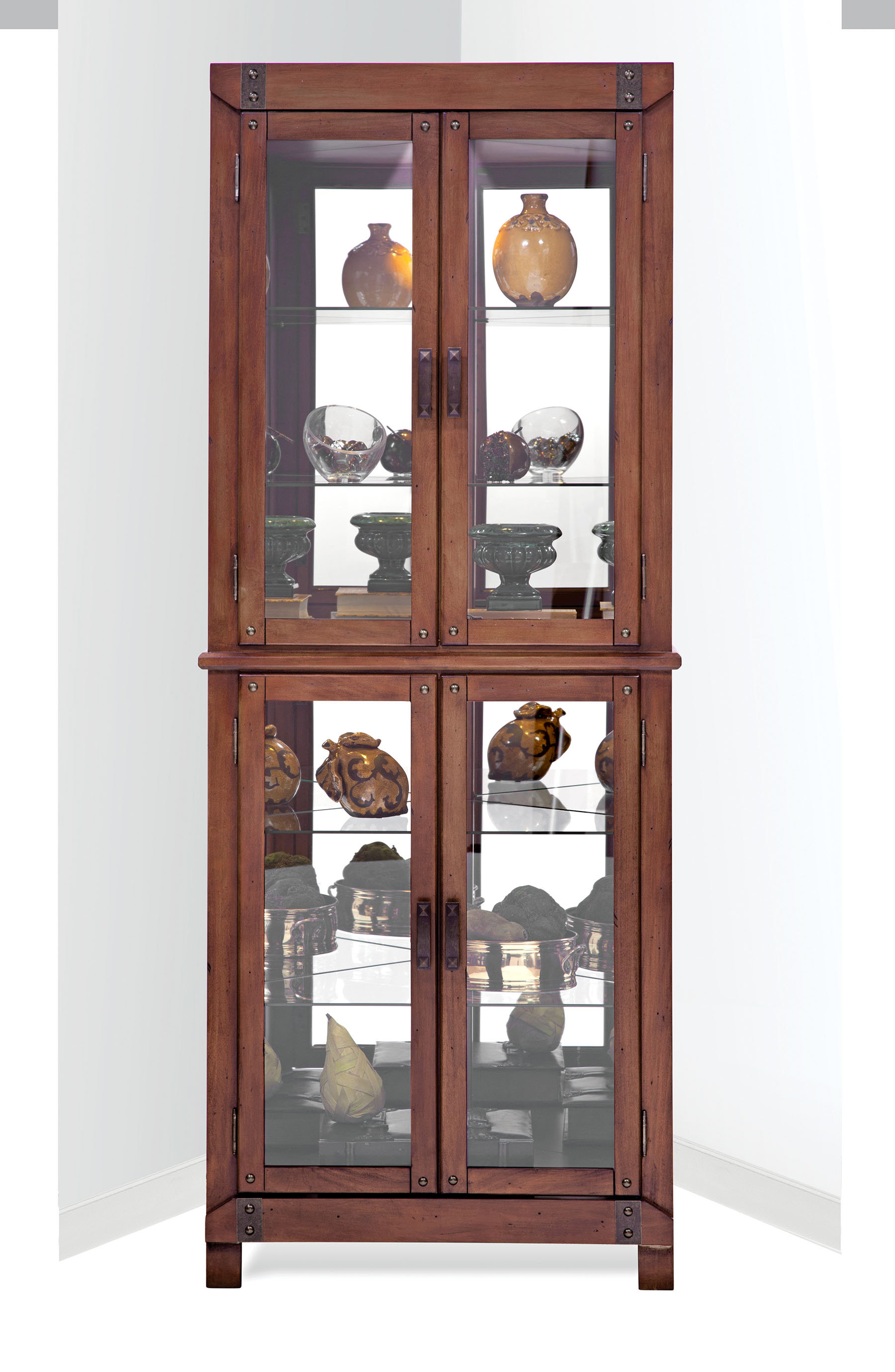 Red Barrel Studio Wellesley Lighted Corner Curio Cabinet Wayfair