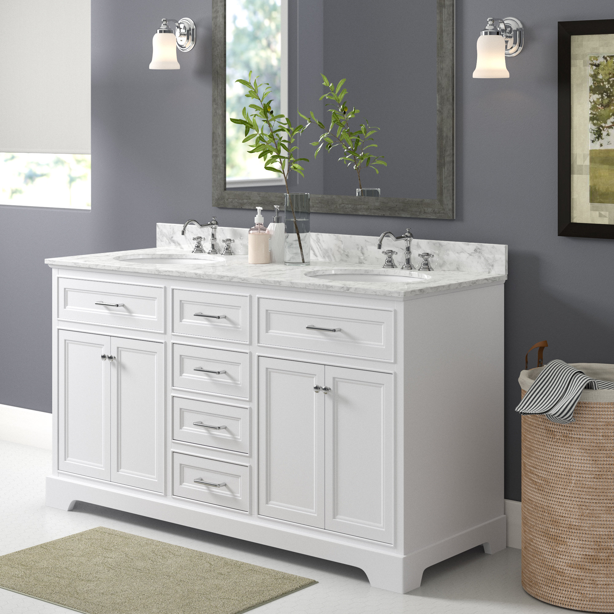 Breakwater Bay Kingon 60 Double Bathroom Vanity Set Reviews Double Bathroom Vanity Set