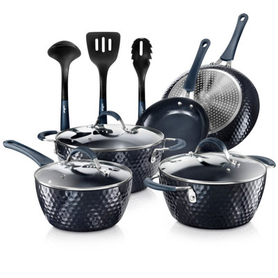 NutriChef Excilon 11 Piece Aluminum Non Stick Cookware Set NutriChef