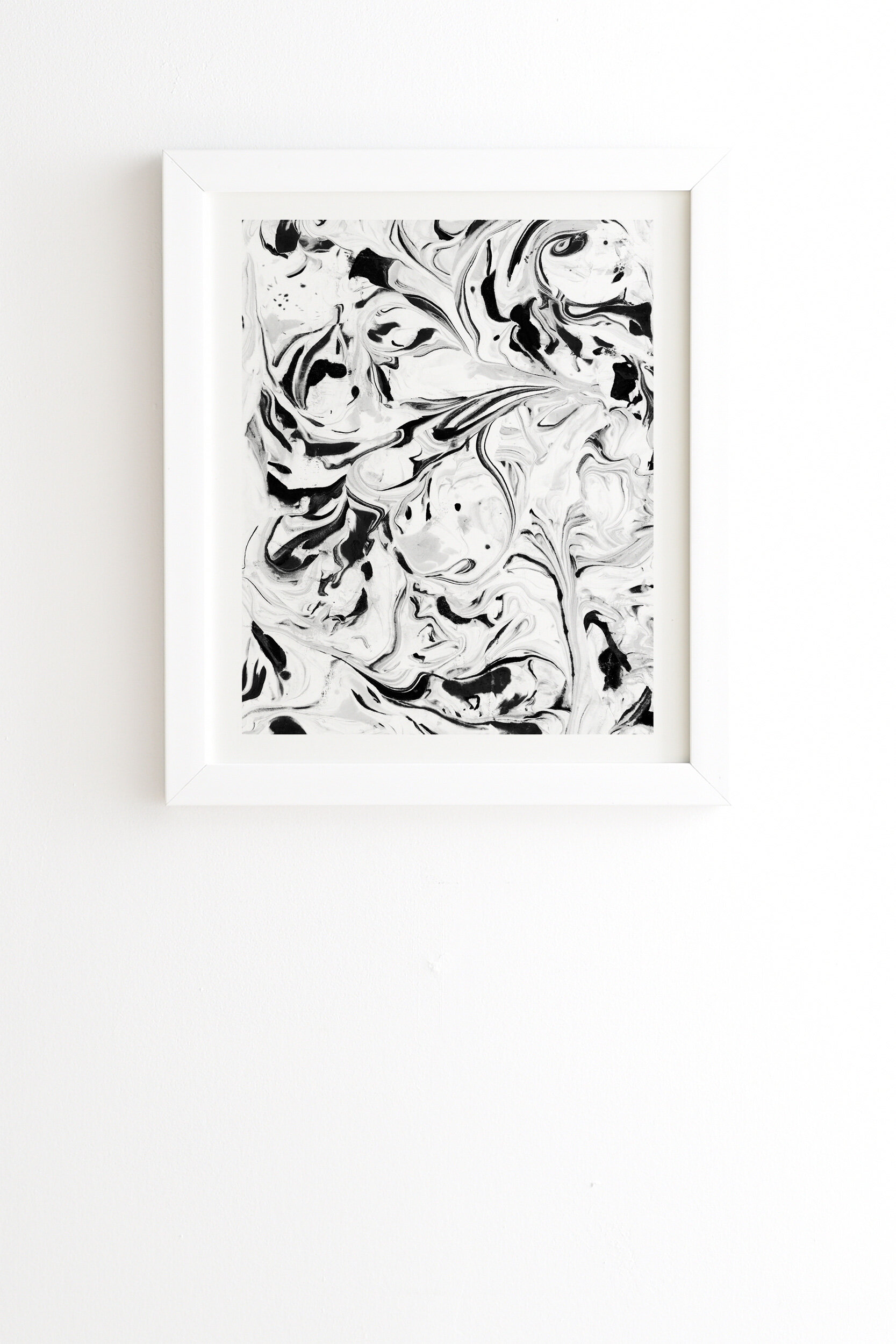 East Urban Home Black And White Marble Framed Painting Print Wayfair