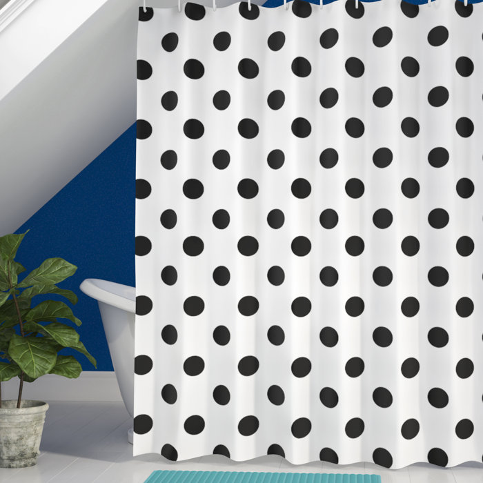 Wrought Studio Baltzell Polka Dots Art Single Shower Curtain