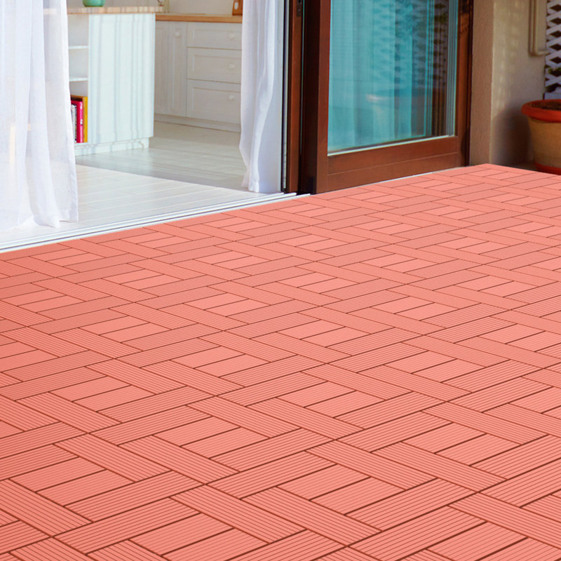 Pure Garden Criss Cross Patio 12 X 12 Composite Interlocking Deck Tile In Orange Reviews Wayfair