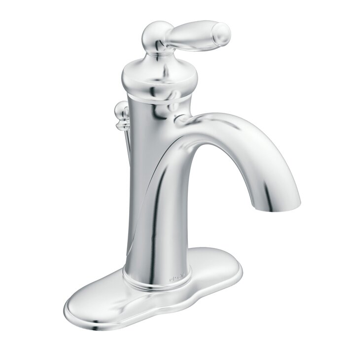 moen brantford single hole bathroom faucet with drain assembly