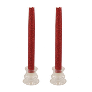 Glitter Wax Flameless Tapers Candle (Set of 2)