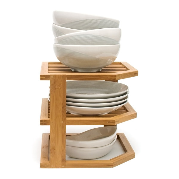 Bamboo 3 Tier Corner Kitchen Shelving Rack by Lipper International