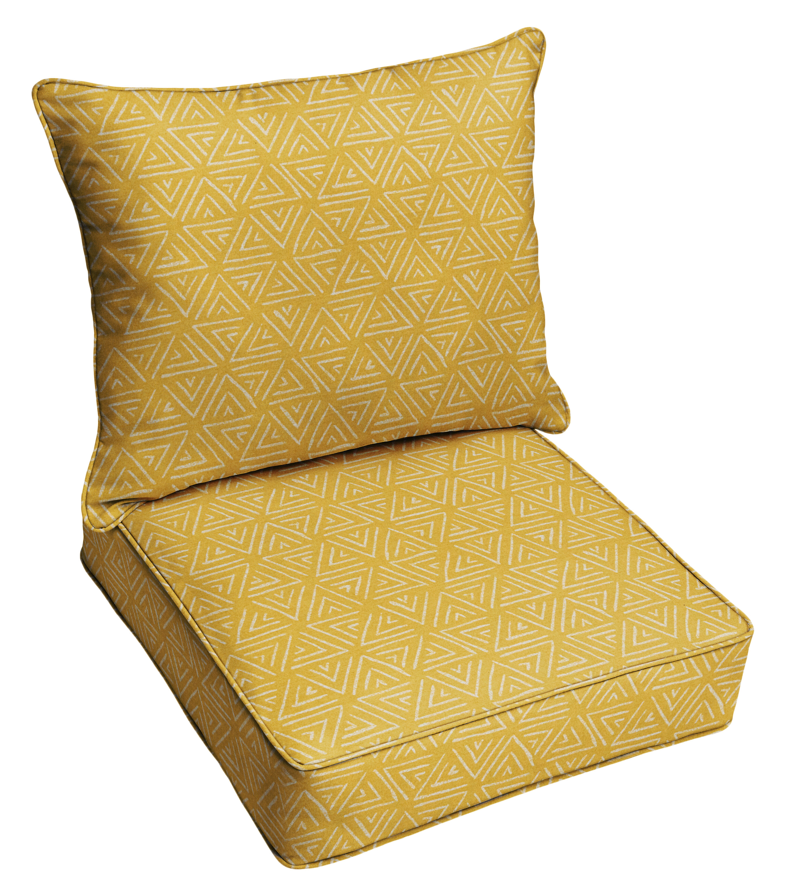 Corrigan Studio 2 Piece Triangle Corded Indoor Outdoor Dining Chair Cushion Set Wayfair