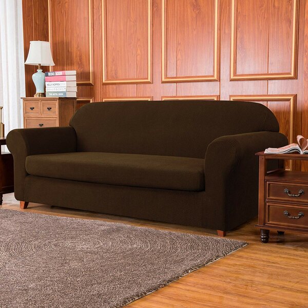 Jacquard High Stretch Box Cushion Sofa Slipcover By Winston Porter