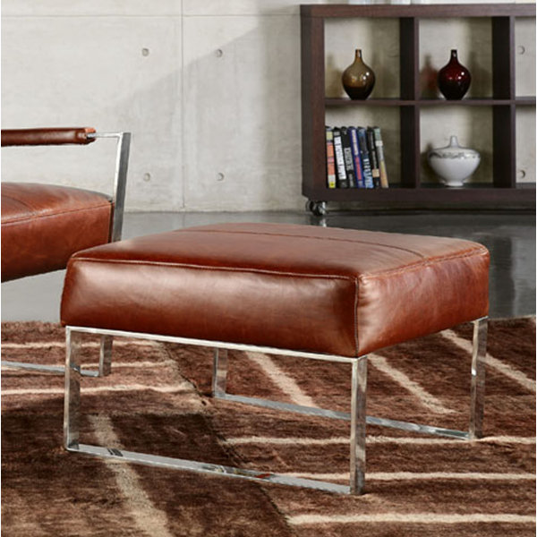 Bremmer Leather Ottoman By Brayden Studio #1