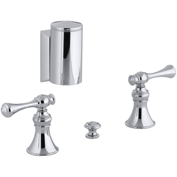 Revival Below-The-Rim Horizontal Swivel Spray Bidet Faucet with Traditional Lever Handles by Kohler