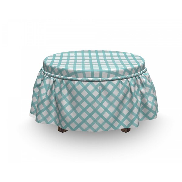 Crossed Lines Rhombus Ottoman Slipcover (Set Of 2) By East Urban Home