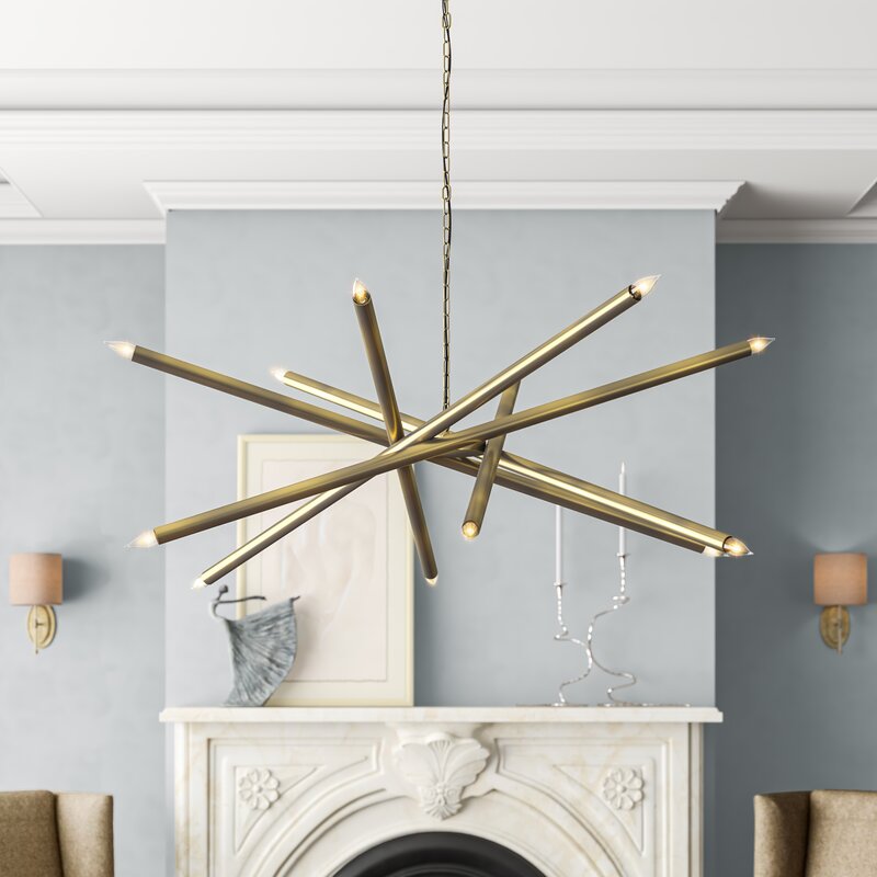 Noir 10 - Light Sputnik Modern Linear Chandelier | Perigold