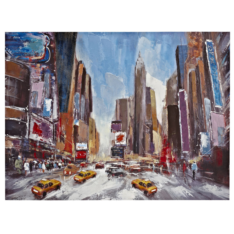 Majestic Mirror Big New York Time Square Abstract Painting Print