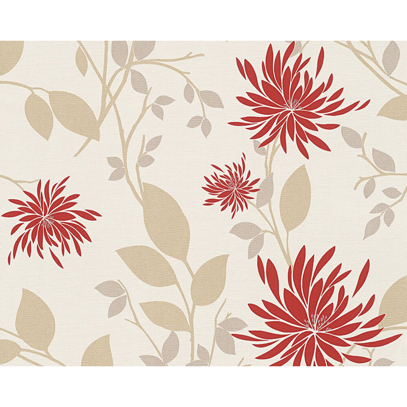 Red Barrel Studio Creger Graphical Retro Floral Trails Vintage 33