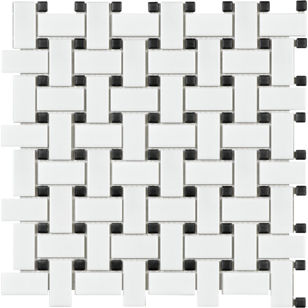 Sail Porcelain Mosaic Tile in Matte White by Parvatile