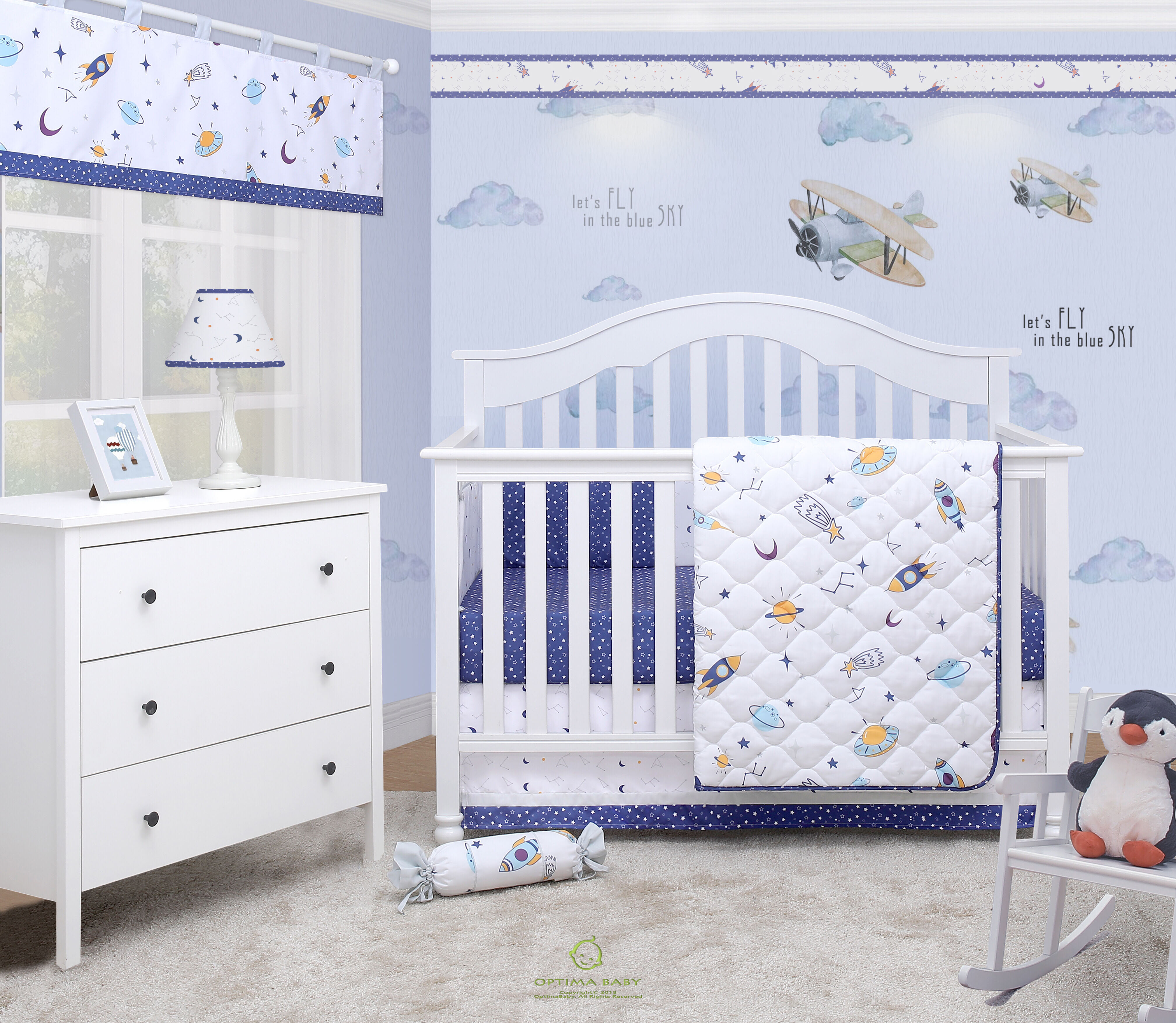 blue crib set
