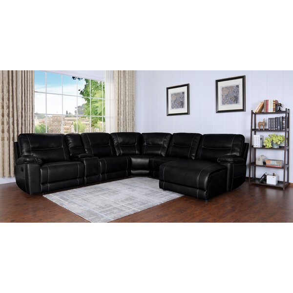 Pottorff Leather Reclining Sectional By Red Barrel Studio