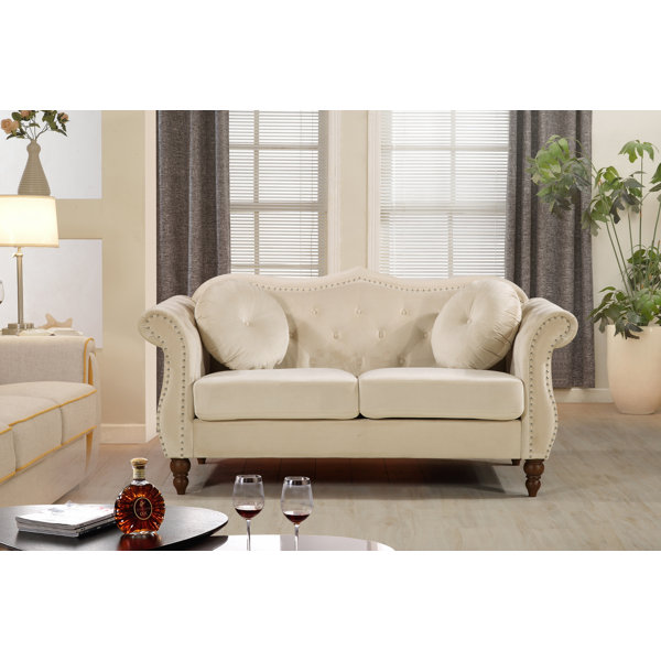 Buy Online Discount Bellbrook Classic Nailhead Chesterfield Loveseat by Rosdorf Park by Rosdorf Park