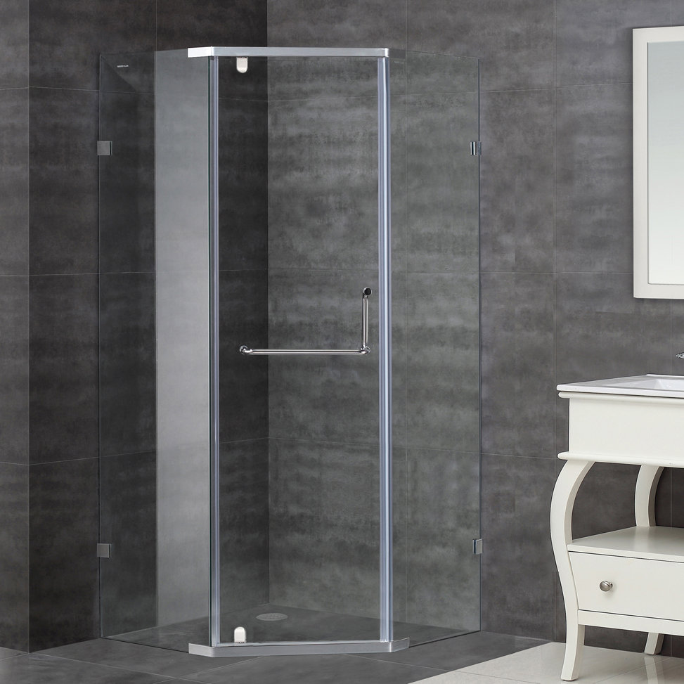 Aston 37 X 75 Pivot Semi Frameless Shower Door Wayfair