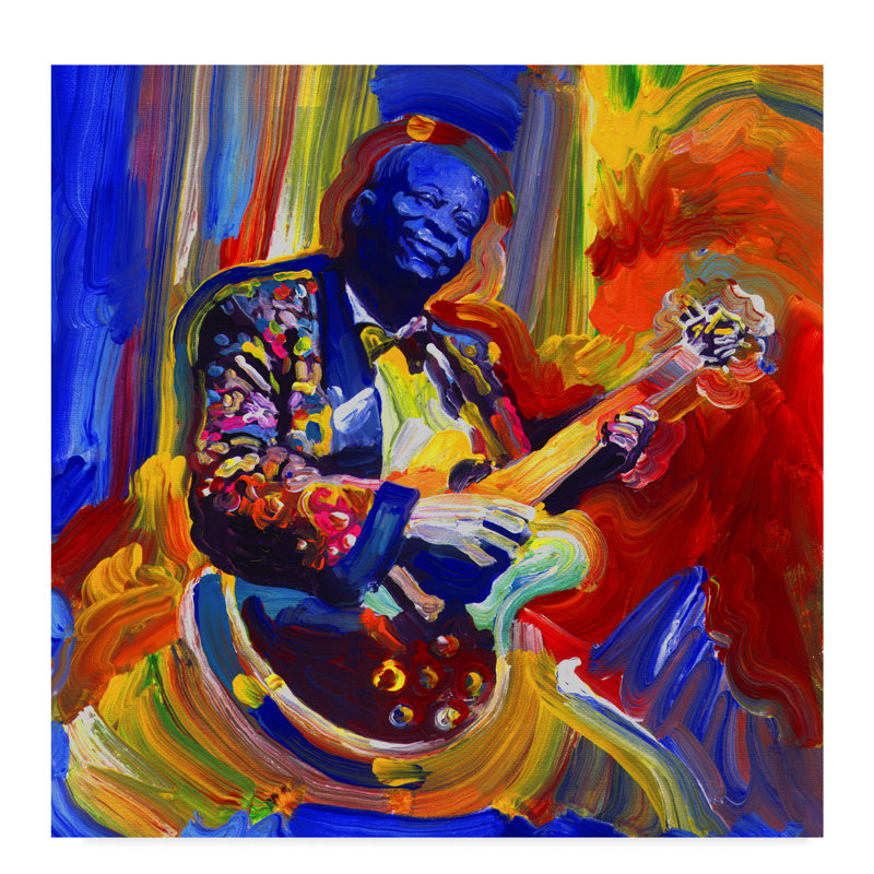 Trademark Art Bb King Portrait Print On Wrapped Canvas Wayfair
