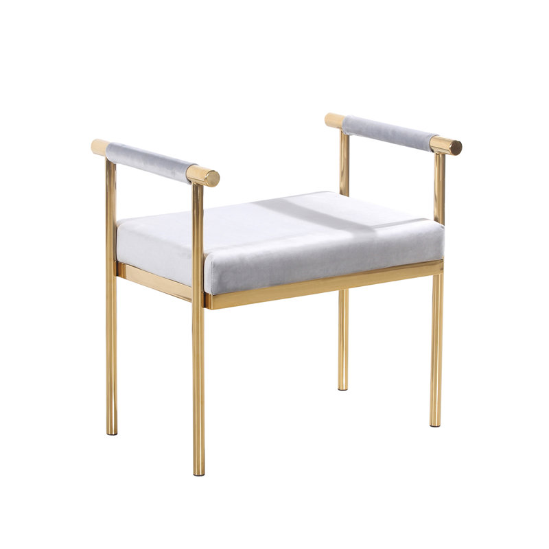 Oldene Upholstered Bench With Velveteen Seat Reviews Allmodern