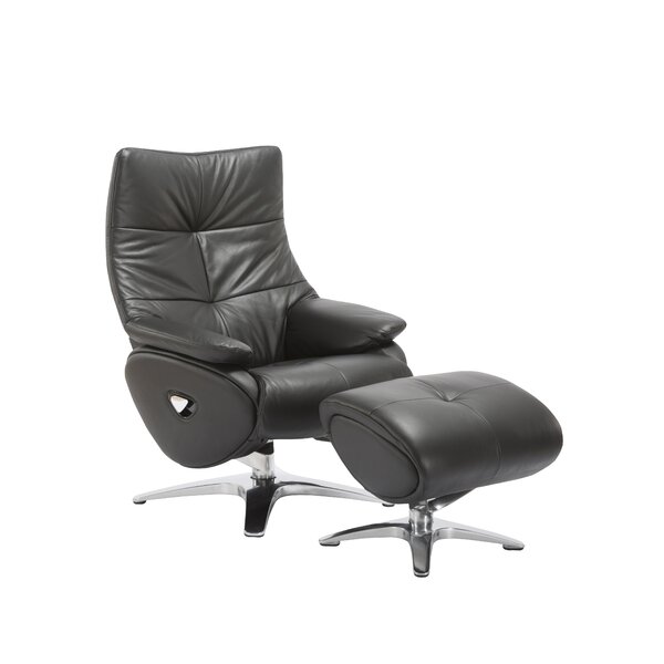 Review Wanamaker Leather Manual Recliner With Ottoman