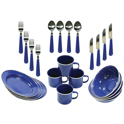 Camping 24-Piece Dinnerware Set, Service for 4 Stansport