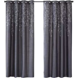 Monrovia Nature/Floral Room Darkening Grommet Single Curtain Panel