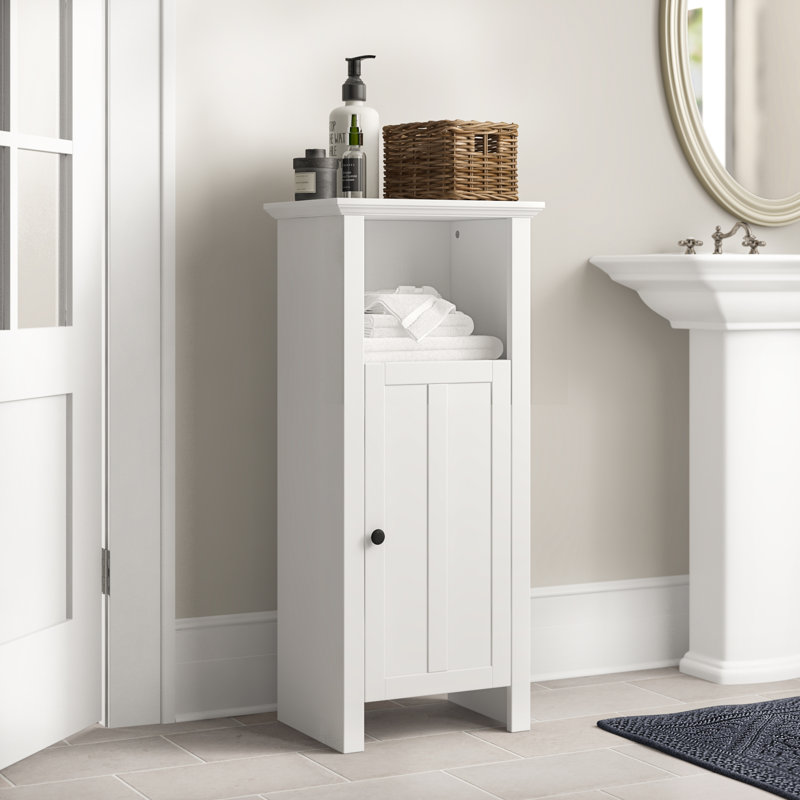 Three Posts Thaxted Wood Floor Bathroom 15 W X 35 H Linen Tower