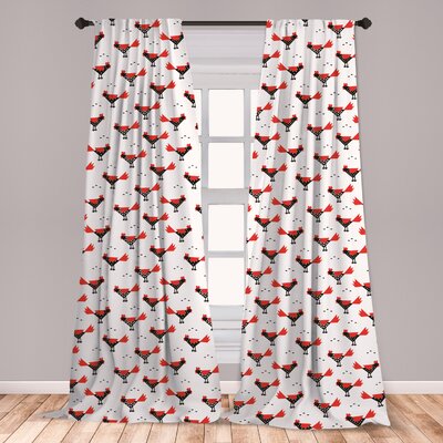 Rooster Room Darkening Rod Pocket Curtain Panels East Urban Home Size per Panel: 28