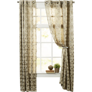Arlon Geometric Room Darkening Grommet Single Curtain Panel