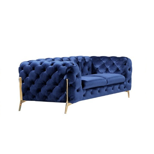 Cheapest Price For Randal Modern Dark Blue Fabric Loveseat New Seasonal Sales are Here! 65% Off