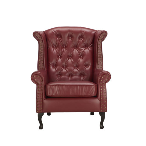 Goldstein Wingback Chair Williston Forge Upholstery Colour: Burgundy