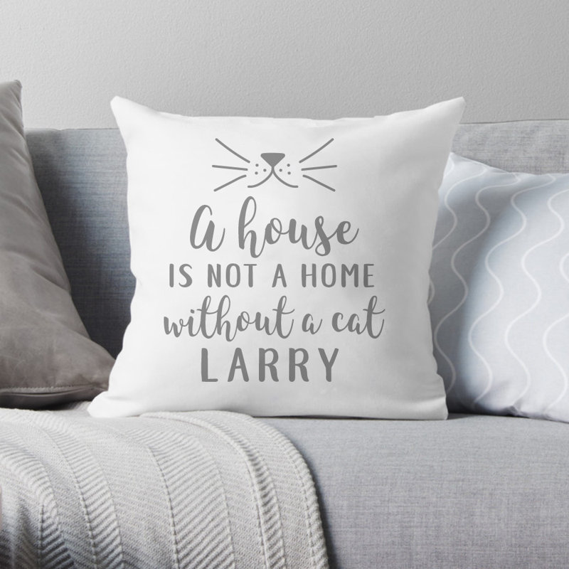 4 Wooden Shoes A House Is Not A Home Without A Cat Throw Pillow