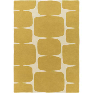 Modern Yellow Gold Area Rugs Allmodern Baltwood Hand Tufted Mustard Cream Area Rug
