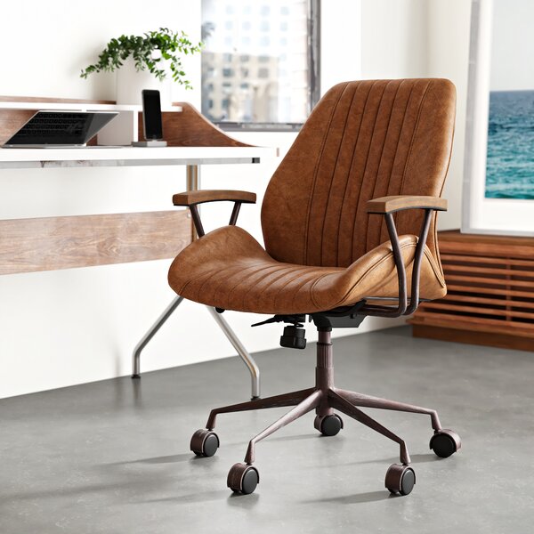 Modern Contemporary Tan Leather Desk Chair Allmodern