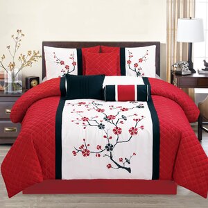 Sakura Embroidered Comforter Set