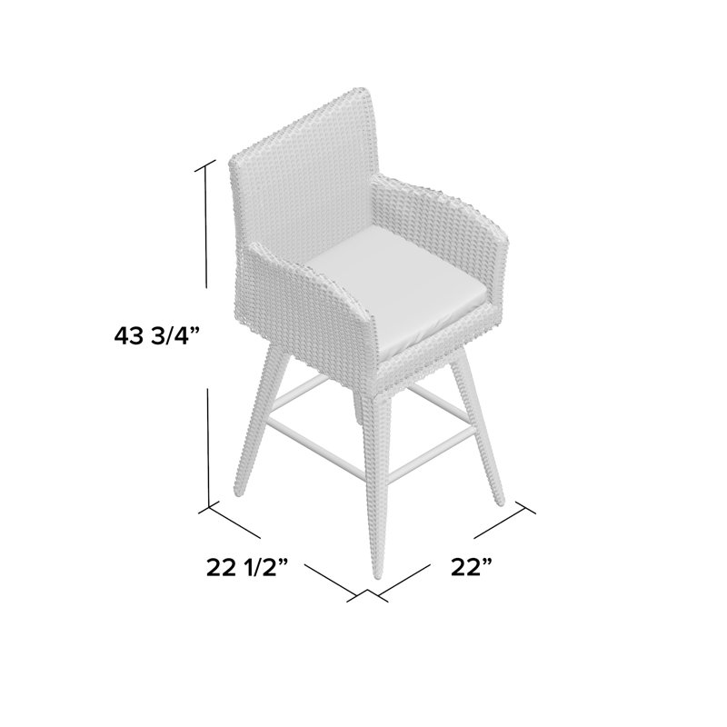 Weymouth 29" Wicker Patio Bar Stool & Reviews Joss & Main