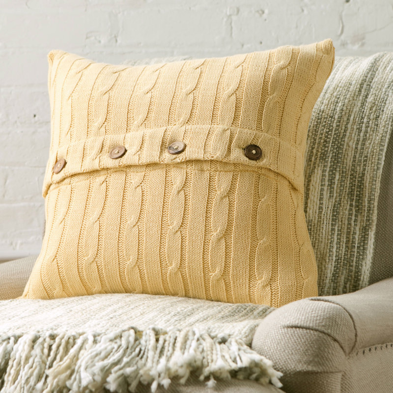 Three Posts Harrietstown CableKnit 100 Cotton Throw Pillow & Reviews