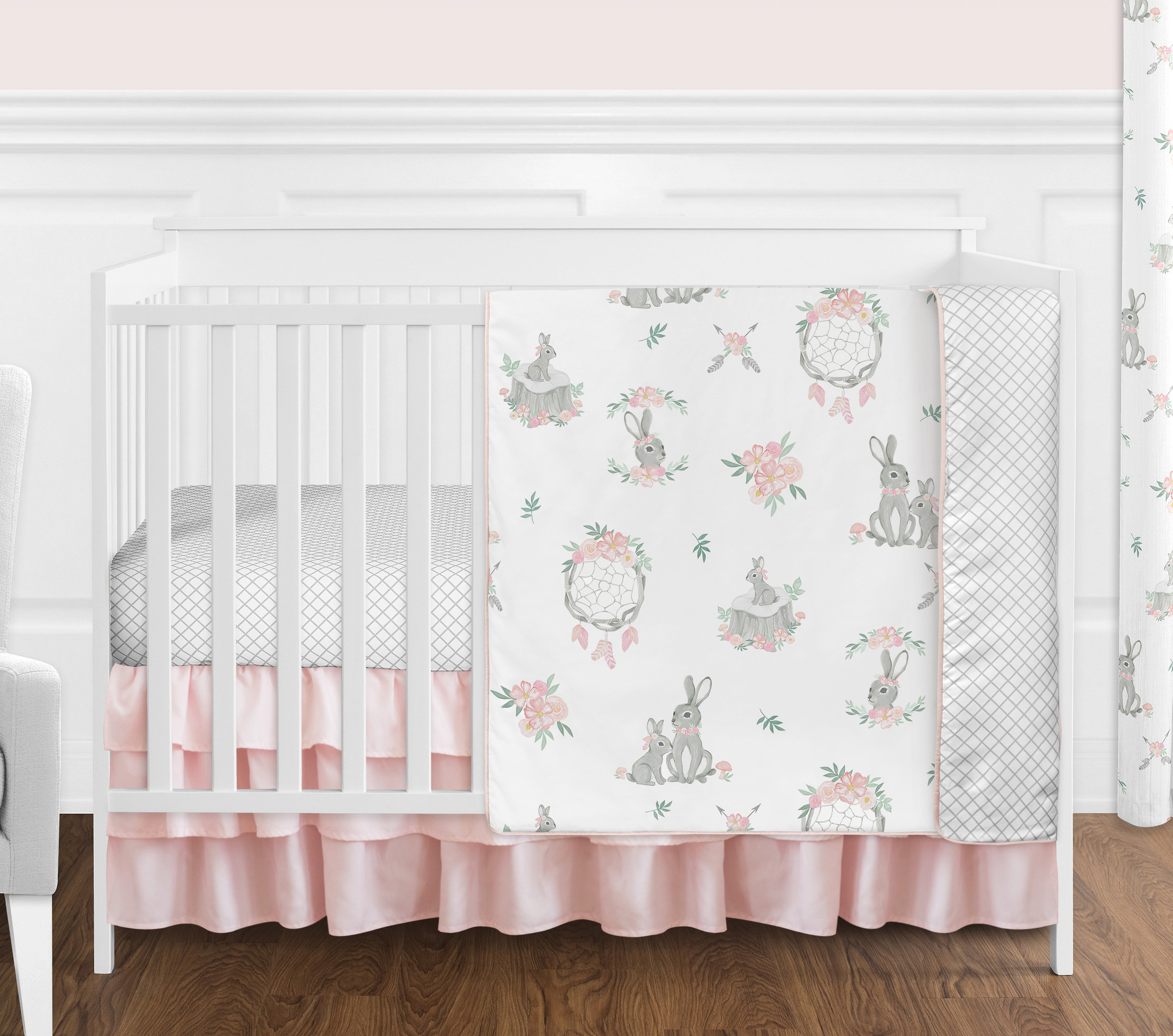 4 piece crib bedding set