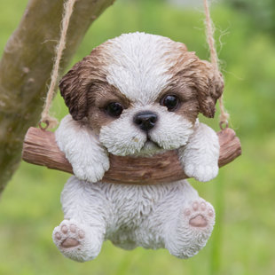 Ebros Large Adorable Shih Tzu Dog Resin Statue Realistic Shih Tzu 10.25/"H