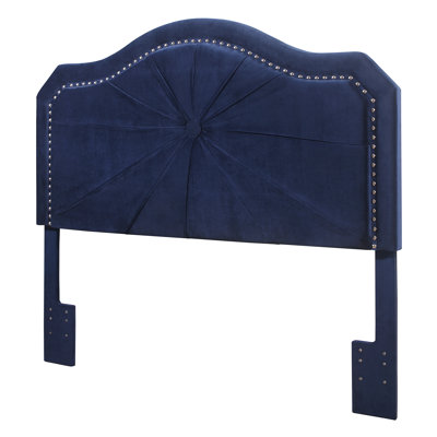 Kato Upholstered Panel Headboard Mercer41 Color: Navy Blue