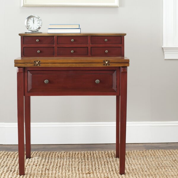 Gallo Solid Wood Secretary Desk With Hutch By Charlton Home