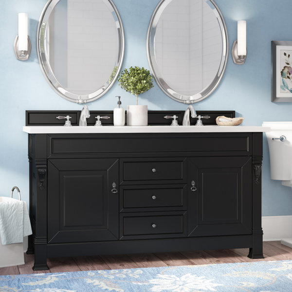 Bedrock 60 Double Antique Black Bathroom Vanity Set by Darby Home Co
