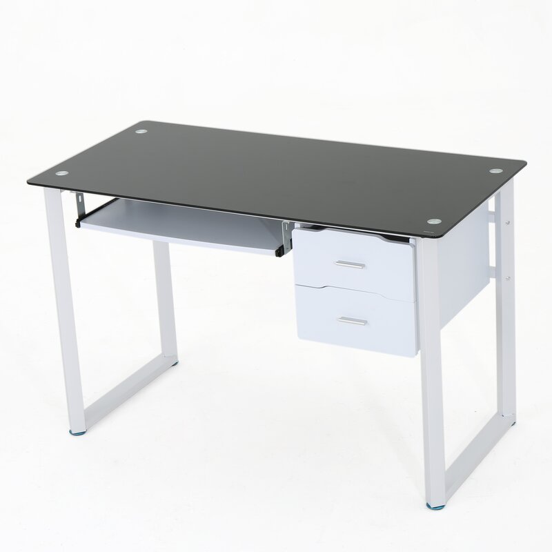 Ebern Designs Ailey Glass Computer Desk Reviews Wayfair