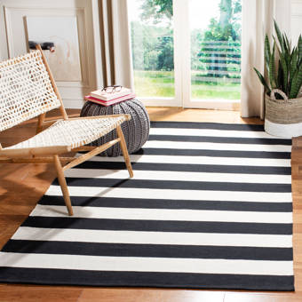 Bungalow Rose Ross Geometric Cotton Brown Beige Area Rug Wayfair