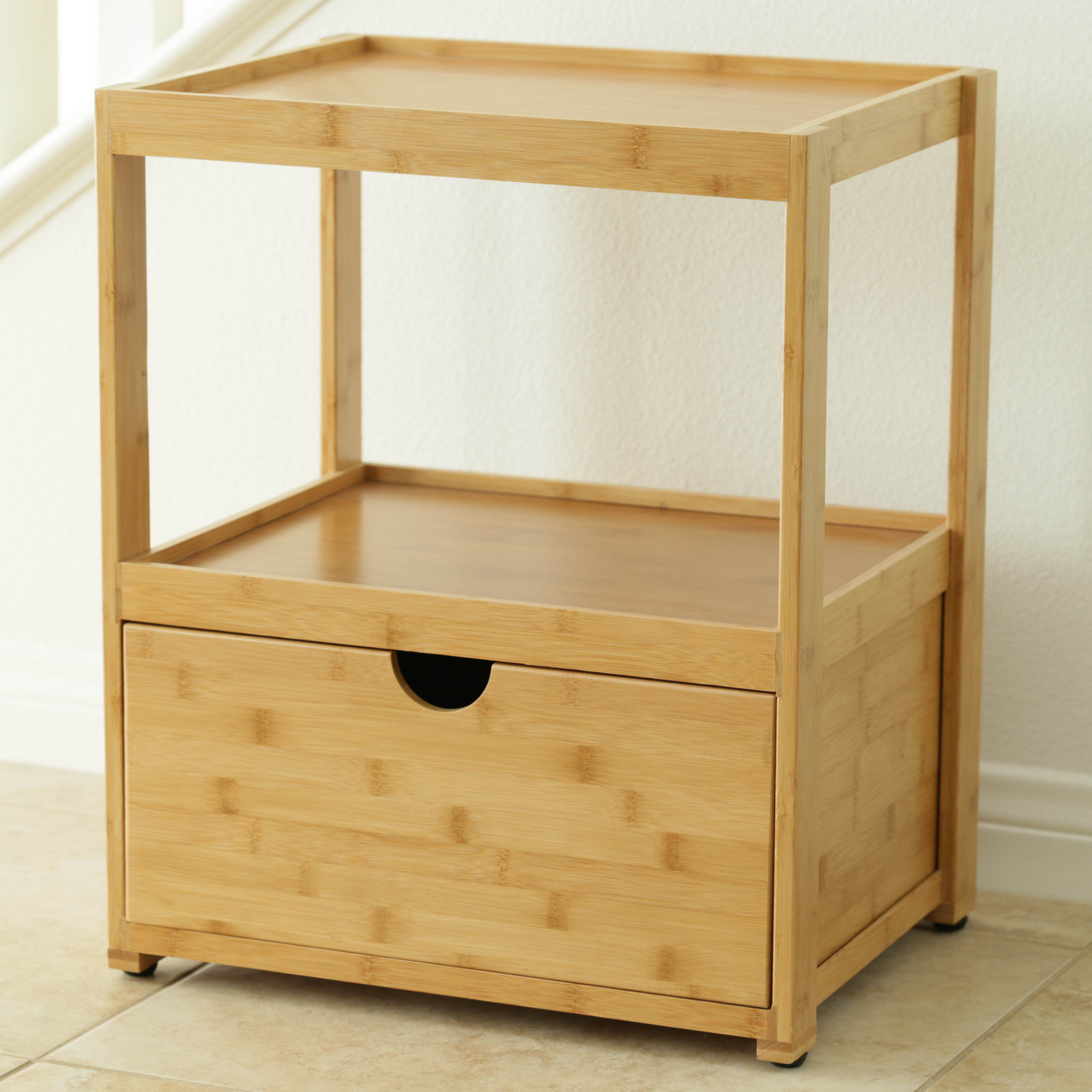 In This E Natural Bamboo Corner End Table Reviews Wayfair